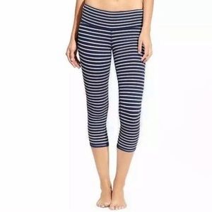 Athleta Navy & White Striped Capri Leggings ✨ HP